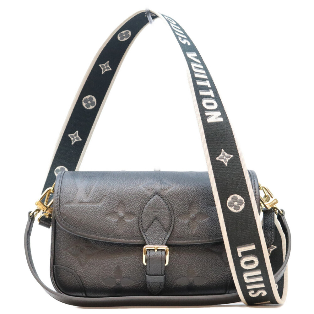 LOUIS VUITTON M46386 Empreinte Noir Diane NM PM Shoulder Bag, Black with Gold...